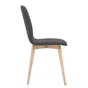 Chaises rembourrées Helvig I (lot de 2) Tissu / Chêne massif - Tissu Vesta : Marron I