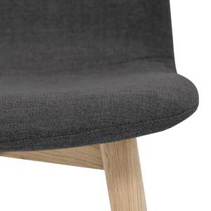 Chaises rembourrées Helvig I (lot de 2) Tissu / Chêne massif - Tissu Vesta : Marron I