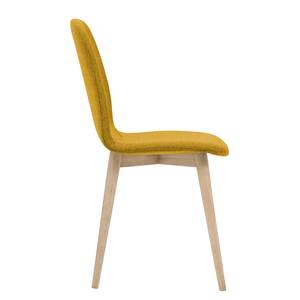 Chaises rembourrées Helvig I (lot de 2) Tissu / Chêne massif - Tissu Vesta : Jaune