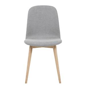 Chaises rembourrées Helvig I (lot de 2) Tissu / Chêne massif - Tissu Vesta : Gris