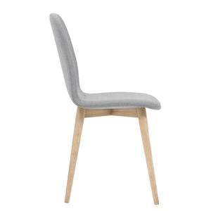 Chaises rembourrées Helvig I (lot de 2) Tissu / Chêne massif - Tissu Vesta : Gris