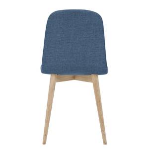 Chaises rembourrées Helvig I (lot de 2) Tissu / Chêne massif - Tissu Vesta : Bleu clair