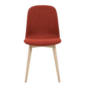 Gestoffeerde stoelen Helvig I geweven stof/massief eikenhout - Stof Vesta: Rood