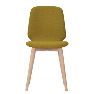 Chaises Helvig III (lot de 2) Tissu / Chêne massif - Tissu Vesta Rouge - Tissu Vesta : Jaune