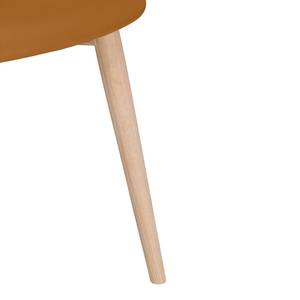 Gestoffeerde stoelen Helvig III echt leer/massief eikenhout - Echt leer Alvar: Cognackleurig