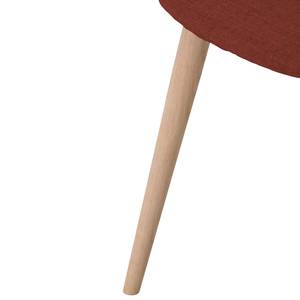 Gestoffeerde stoelen Helvig III geweven stof/massief eikenhout - Stof Vesta: Rood