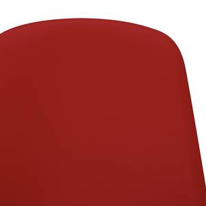 Chaises Helvig IV (lot de 2) Cuir véritable / Chêne massif - Cuir véritable Alvar Rouge - Cuir véritable Alvar : Rouge