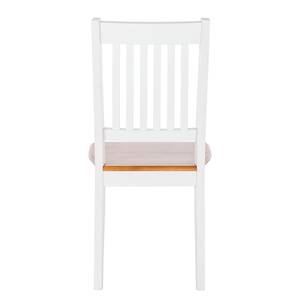 Lot de 2 chaises Louis Pin massif - Blanc / Miel - Verni