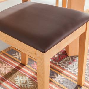 Stuhl RichWOOD (2er-Set) Kernbuche massiv / Kunstleder braun