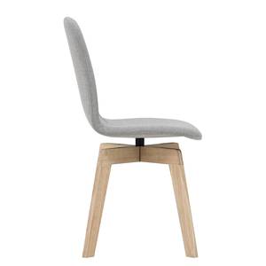 Chaises rembourrées Stig I (lot de 2) Tissu - Tissu Vesta : Gris - Chêne