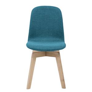 Chaises rembourrées Stig I (lot de 2) Tissu - Tissu Vesta : Bleu pétrole - Chêne