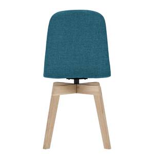 Chaises rembourrées Stig I (lot de 2) Tissu - Tissu Vesta : Bleu pétrole - Chêne