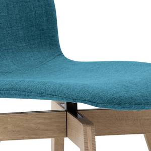 Chaises rembourrées Stig I (lot de 2) Tissu - Tissu Vesta : Bleu pétrole - Chêne