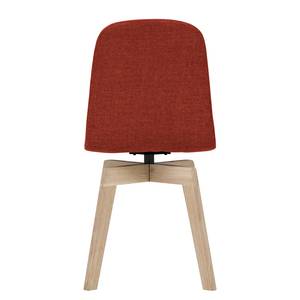 Gestoffeerde stoelen Stig I geweven stof - Stof Vesta: Rood - Eik