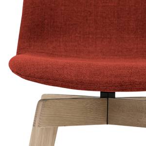 Chaises rembourrées Stig I (lot de 2) Tissu - Tissu Vesta : Rouge - Chêne