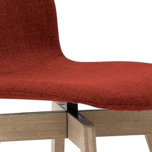 Chaises rembourrées Stig I (lot de 2) Tissu - Tissu Vesta : Rouge - Chêne