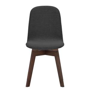 Chaises rembourrées Stig I (lot de 2) Tissu - Tissu Vesta : Anthracite - Noyer