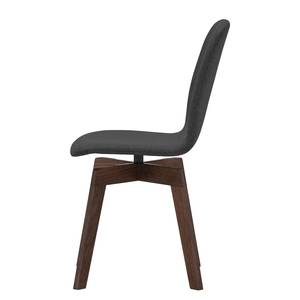 Chaises rembourrées Stig I (lot de 2) Tissu - Tissu Vesta : Anthracite - Noyer