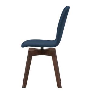 Gestoffeerde stoelen Stig I geweven stof - Stof Vesta: Blauw - Walnoot