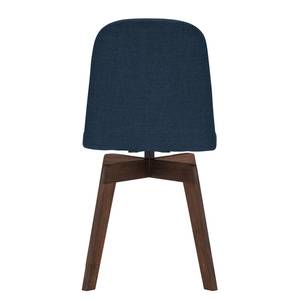 Gestoffeerde stoelen Stig I geweven stof - Stof Vesta: Blauw - Walnoot