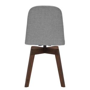 Chaises rembourrées Stig I (lot de 2) Tissu - Tissu Vesta : Gris foncé - Noyer