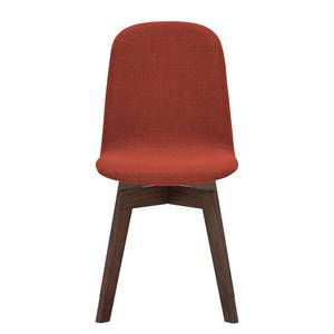 Chaises rembourrées Stig I (lot de 2) Tissu - Tissu Vesta : Rouge - Noyer