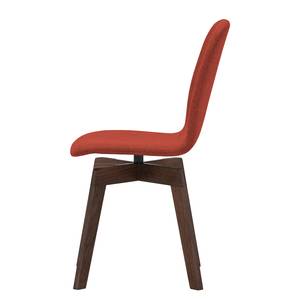 Chaises rembourrées Stig I (lot de 2) Tissu - Tissu Vesta : Rouge - Noyer