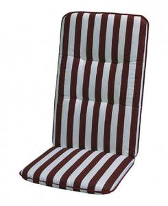 Coussin amovible Basic Line Rayé blanc / rouge bordeaux - Chaise à dossier bas - 100 x 50 cm