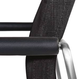 Chaises Focus (lot de 2) Tissu / Acier - Tissu Kira II : Anthracite