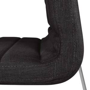 Chaises Focus (lot de 2) Tissu / Acier - Tissu Kira II : Anthracite