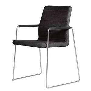 Chaises Focus (lot de 2) Tissu / Acier - Tissu Kira II : Anthracite