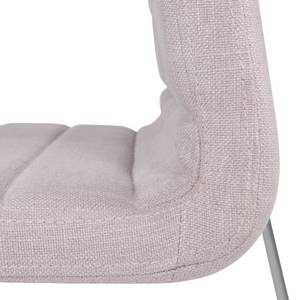 Chaises Focus (lot de 2) Tissu / Acier - Tissu Kira II : Beige