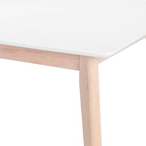 Table Knoppe Partiellement en bois massif - Chêne / Blanc - Chêne - 160 x 90 cm