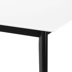 Table Knoppe Partiellement en bois massif - Blanc / Noir - Frêne - 160 x 90 cm