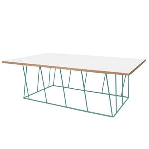 Table basse Hueva Vert - Blanc - Bois manufacturé - Métal - 120 x 40 x 75 cm
