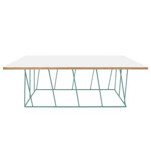 Table basse Hueva Vert - Blanc - Bois manufacturé - Métal - 120 x 40 x 75 cm