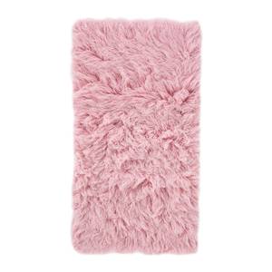 Tapis Flokati Laine - Rose - 70 x 140 cm