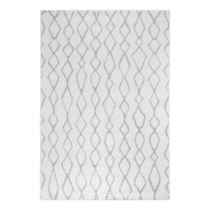 Teppich Bolonia II Kunstfaser - Cremeweiß / Grau - Creme - 200 x 285 cm