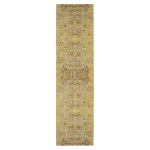 Tapis Abella Vintage Fibres synthétiques - Bleu clair - Jaune / Gris clair - 62 x 240 cm