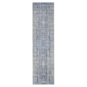 Tapijt Abella Vintage kunstvezel - lichtblauw - Lichtblauw/blauw grijs - 62 x 240 cm