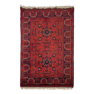 Tapis afghan Khal Mohammadi rouge Pure laine vierge - 100 cm x 150 cm