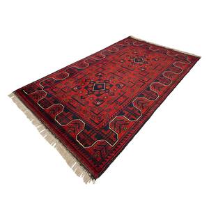 Tapis afghan Khal Mohammadi rouge Pure laine vierge - 80 cm x 120 cm