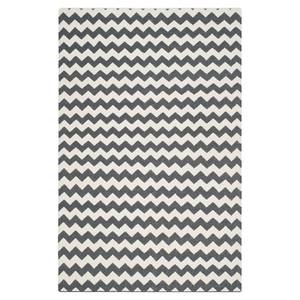 Teppich Blair Dhurrie Mischgewebe - Anthrazit / Creme - 160 x 230 cm
