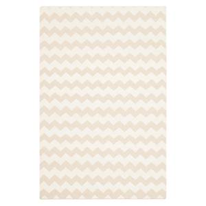 Tapis Blair Dhurrie Tissu mélangé - Beige / Blanc - 120 x 180 cm