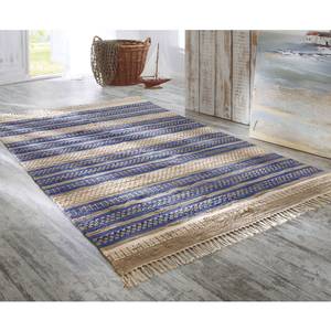 Teppich Blue Stripes Baumwolle - Blau/Beige - 170x240