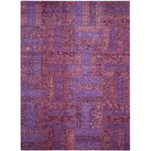 Tapis Cordova Fibres synthétiques - Violet foncé / Bordeaux - 200 x 300 cm