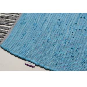 Teppich Cotton (handgewebt) Baumwollstoff - Türkis - 140 x 200 cm