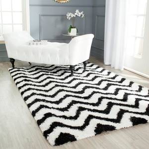 Tapis Delhi Noir - Blanc - Textile - 160 x 230 cm