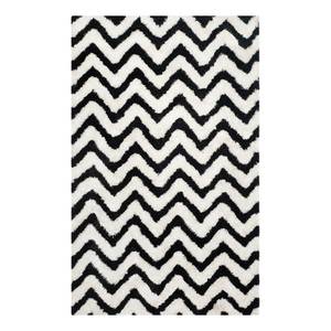 Tapis Delhi Noir - Blanc - Textile - 160 x 230 cm