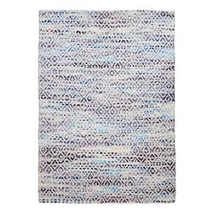 Wollteppich Smooth Comfort Diamond Schurwolle / Baumwolle - Blau - 160 x 230 cm